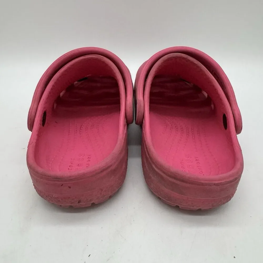 Crocs Iconic Comfort Hot Pink Clogs Girl's C 11 Beachcore Water Sandals Jibbitz